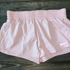 Nike dri fit light pink running shorts Large built in underwear